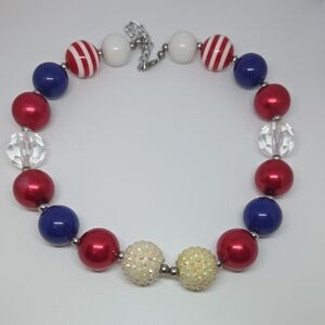 Colorful Patriotic Bubble Bead Necklace